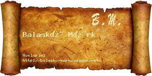 Balaskó Márk névjegykártya